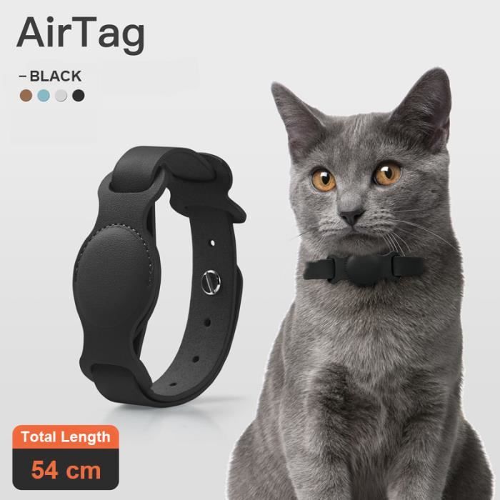 AC38-noir-M-Collier réglable en cuir pour Apple Airtag, pour traceur de  localisation pour chien et chat, étu - Cdiscount
