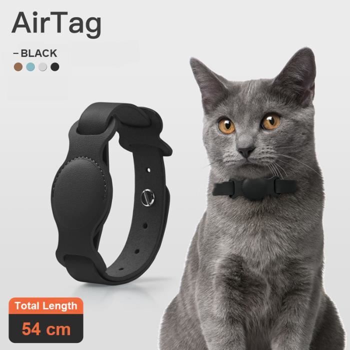 Comparer les prix de AC38-noir-M-Collier réglable en cuir pour Apple Airtag, pour traceur de localisation pour chien et chat, étu