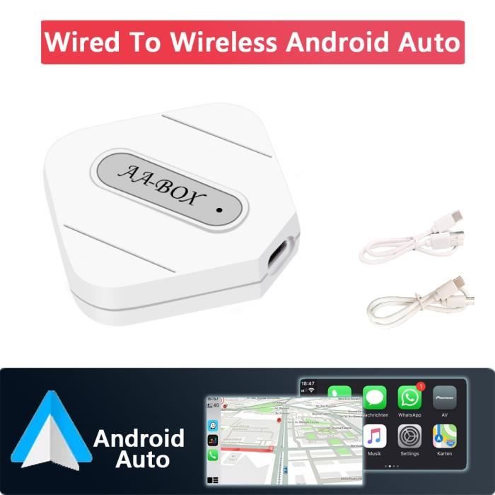 Android Auto - PodoNuremberg-Mini adaptateur sans fil Android Auto Carplay,  Boîtier AI, Filaire de voiture, A