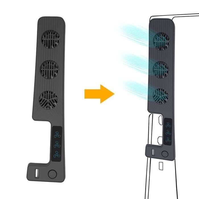 Ventilateur Refroidissement Pour PS5 Slim DiscDigital Edition Rglable 3 Vitessesavec RGB LED Et