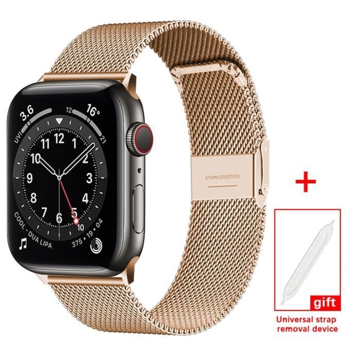 couleur or rose taille 38mm Bracelet milanais pour Apple Watch en acier inoxydable pour Apple Watch s rie 1