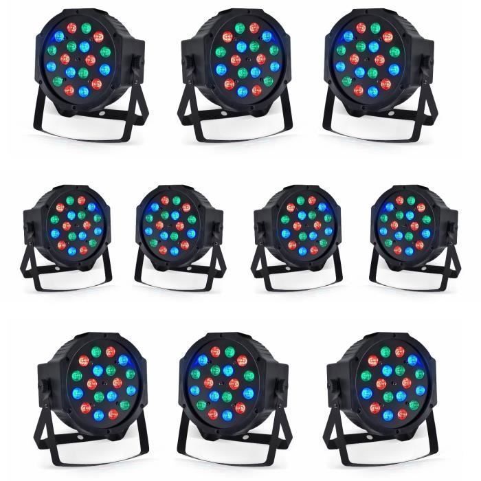 JEUX DE LUMIERE PACK DE 10 PARLED181 DMX PROOJECTEUR DMX PUISSANT PA DJ LED BAR CLUB ORCHESTRE CONCERT DISCO DISCOTHÈQUE SOIRÉE DJ