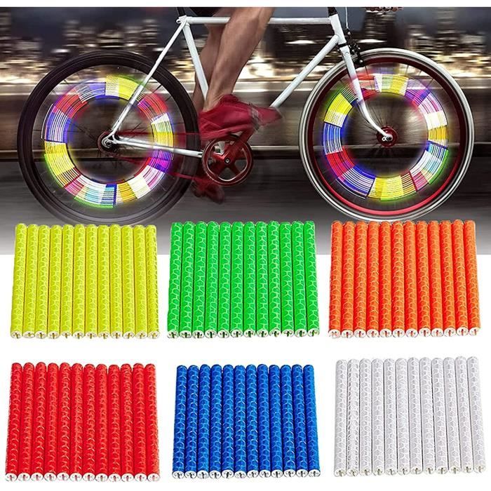 72 Pcs Réflecteur De Rayon De Vélo,Rayons Réfléchissants Colorés Bicyclette  De Roue A Rayons Réflecteur Clips Réfléchissants T[356] - Cdiscount Sport