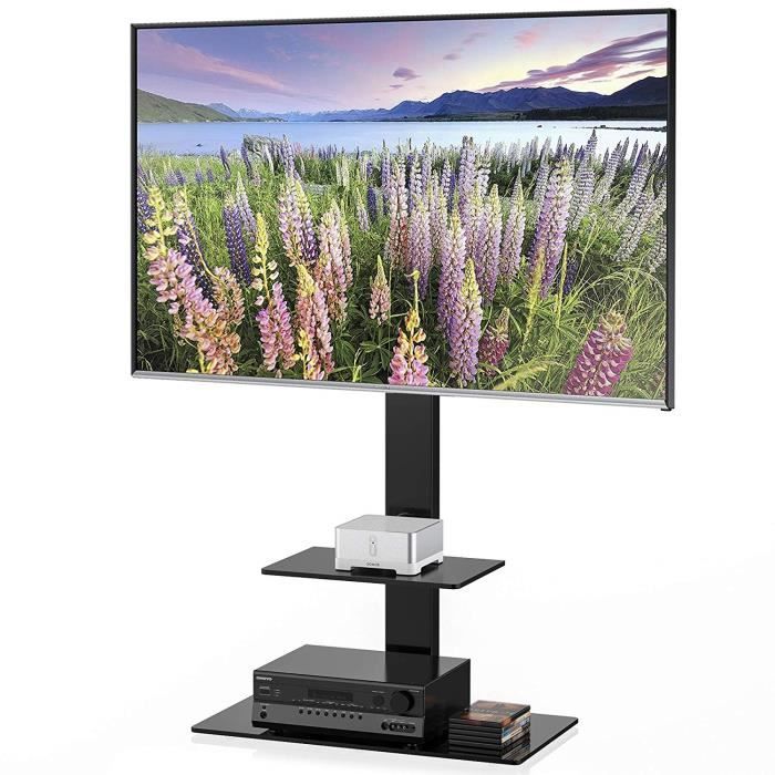FITUEYES Meuble TV avec Support CantileverTélé Pied Pivotant pour Ecran