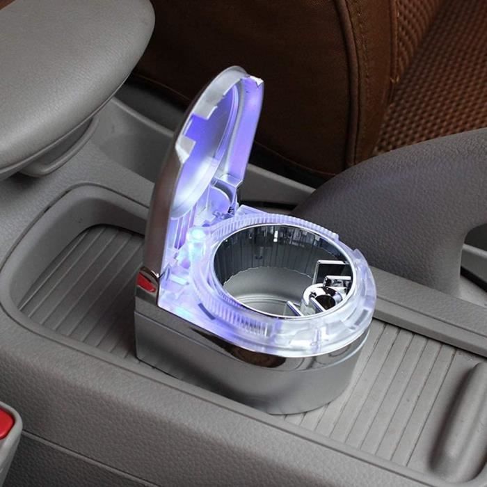 Behone Cendrier Voiture Portable Avec LED - Cendrier De Poche Ignifuge Avec Couvercle Pour Voiture, Camion Et Camping