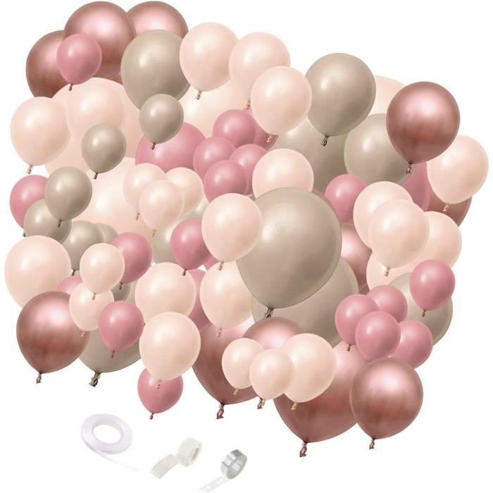 Kit Arc De Ballons Métal Argent – 105 Pièces – 5-10-12-18 Pouces – Déco Anniversaire Mariage Baby Shower