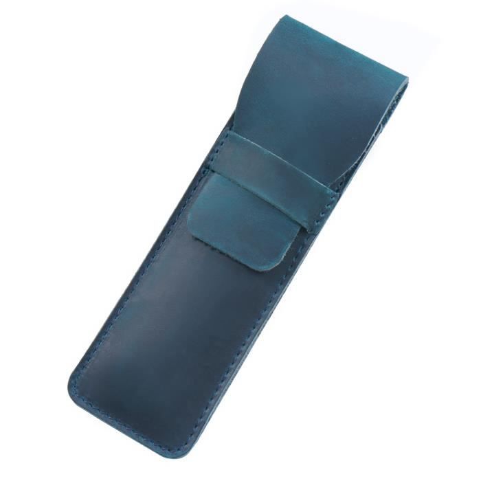 Élégant Étui à Stylo Plume En Cuir Véritable Marron - 3 Emplacements, Pochette Zippée Et Support Présentation