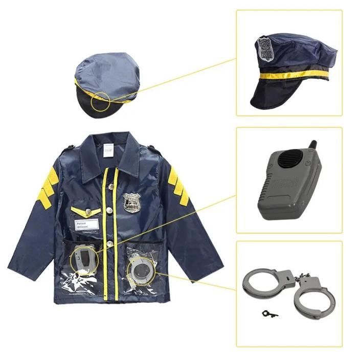 Costumes de policier pour enfants - Ensemble de 4 pièces - Bleu - Extérieur  - Mixte - Cdiscount Jeux - Jouets