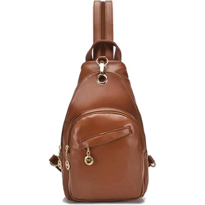 Sac à Dos Femme En Cuir PU Convertible - Petit Sac à Dos Étanche Multifonction - Sac à Main Ou Bandoulière