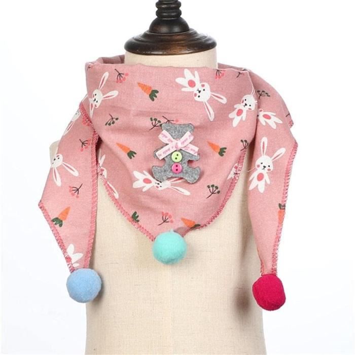 Foulard Triangle Enfant En Coton - Modèles Animaux Et Motifs - Pour Automne/hiver - Taille 115x65 Cm - Cadeau Mignon - 6