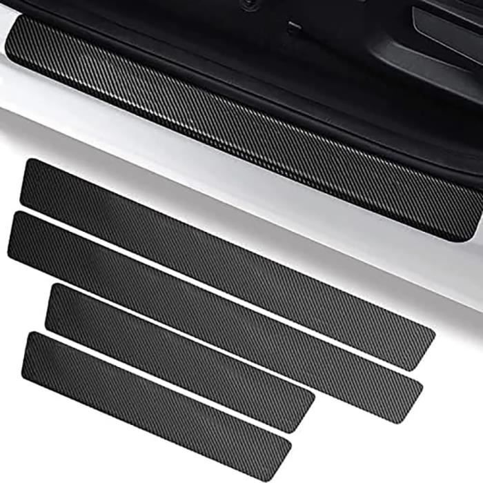 Protections Seuils Portière Renault Sandero Stepway - Autocollant Carbone 4 Pièces - Anti-Rayures