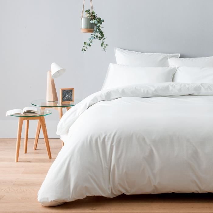 Housse Blanche King Protège Matelas EASELAND - Housse Coton 300TC - Garnissage Microfibre - Blanc - King Size Garnissage Microfibre Doux