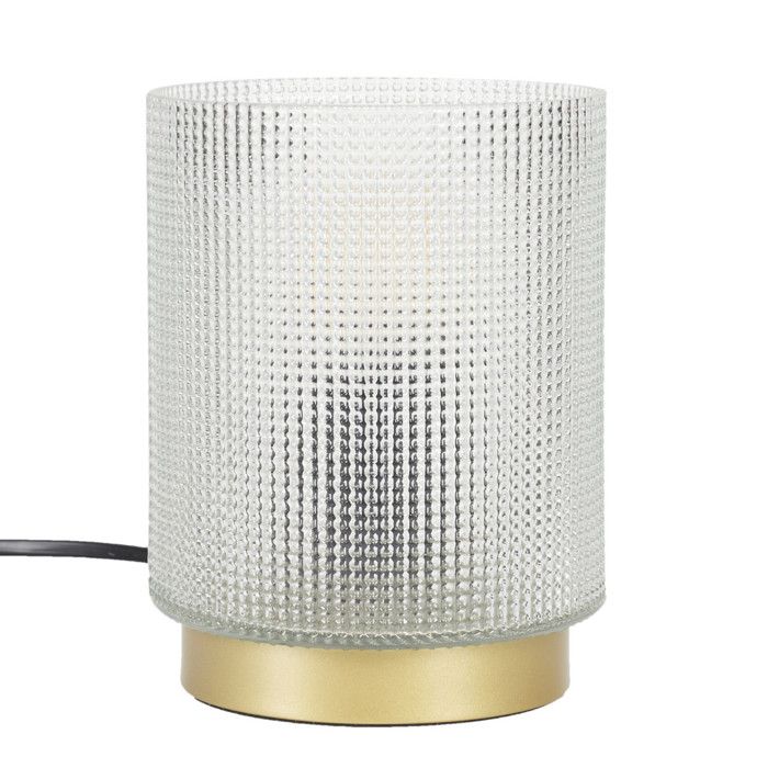 Lampe à Poser - Home Deco Factory - Verre Embossé - Blanc