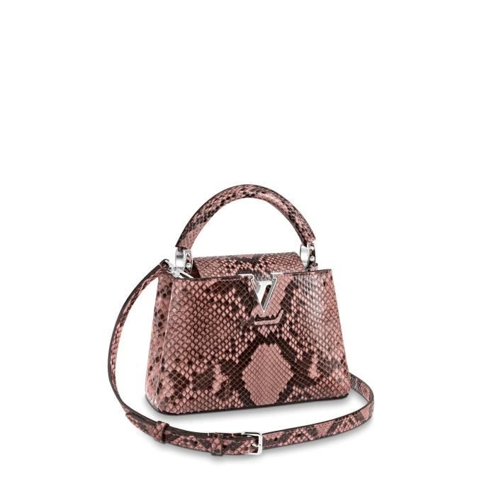 LV Louis Vuitton Sac bandoulière femme CAPUCINES mini sac à main rose clair  - Cdiscount Bagagerie - Maroquinerie