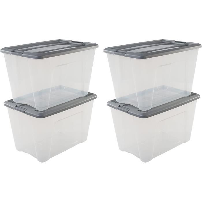 IRIS OHYAMA Lot De 3 Boîtes De Rangement Empilables - Plastique Solide, 6.15L, Pour Maison/Bureau