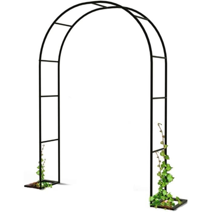 Arche à Rosiers Romantique Relaxdays 2,7m - Structure Métal Vert - Jardin Vintage - Support Plantes Grimpantes