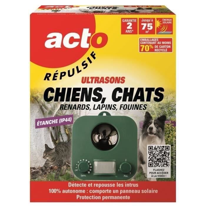 Répulsif Ultrasons Chiens & Chats ACTO Système Photovoltaïque