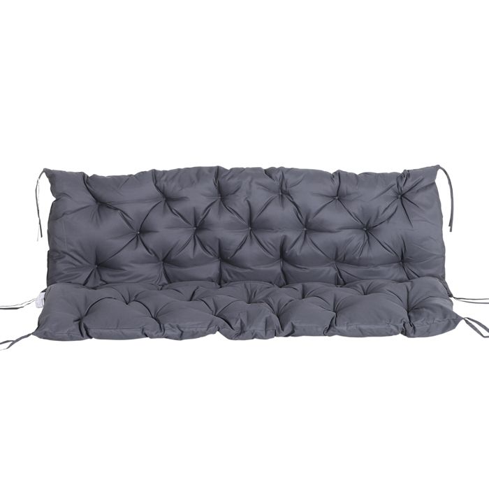 Outsunny Coussin Matelas Assise Dossier pour Banc de Jardin balancelle canapé 3 Places Grand Confort 150 x 98 x 8 cm Gris