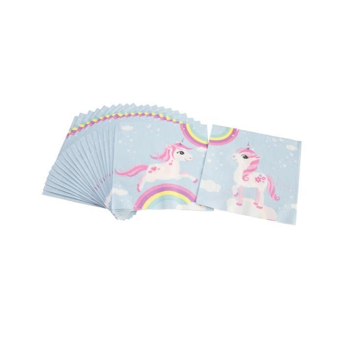 Lot De 20 Serviettes De Table Licorne Rose - Décoration D'anniversaire