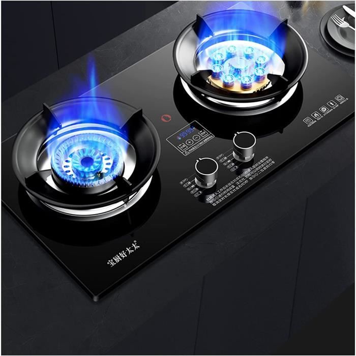 Plaque De Cuisson Gaz 2 Feux Portable - Acier Inoxydable, NG/LPG Convertible - Camping, Extérieur 3 KW