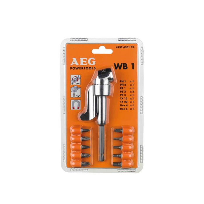 Renvoi d'angle WB1 MILWAUKEE 10 embouts 4932430173 - vue 2