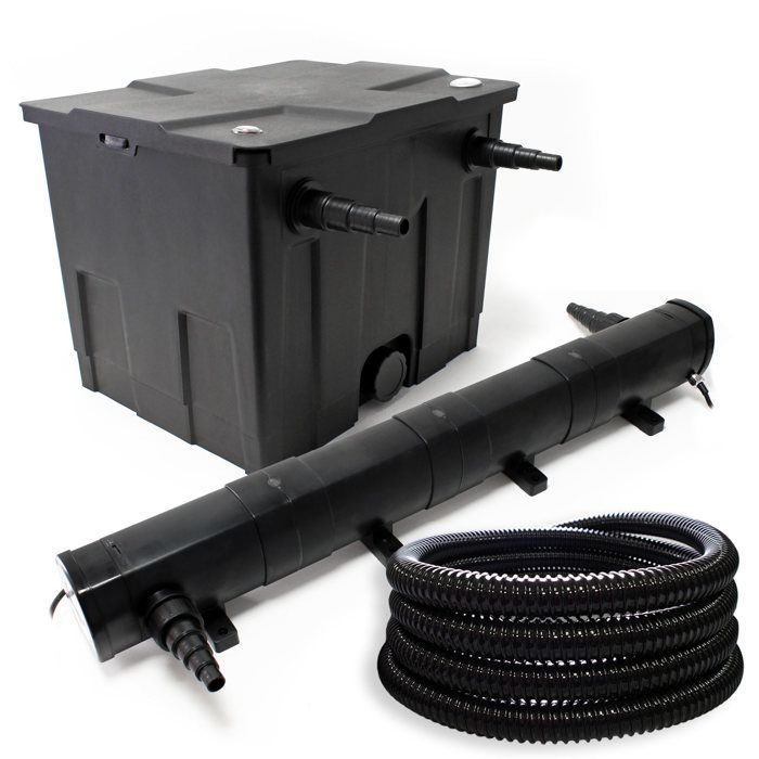 Wiltec Kit complet: CBF-350 Filtre de bassin jusquà 12000 L Biologique CUV-272 lampe uv UVC Clarificateur avec 72W 5m Tuyau 25 mm Wiltec Kit complet: CBF-350 Filtre de bassin jusquà 12000 L Biologique CUV-272 lampe uv UVC Clarificateur avec 72W 5m Tuyau 25 mm