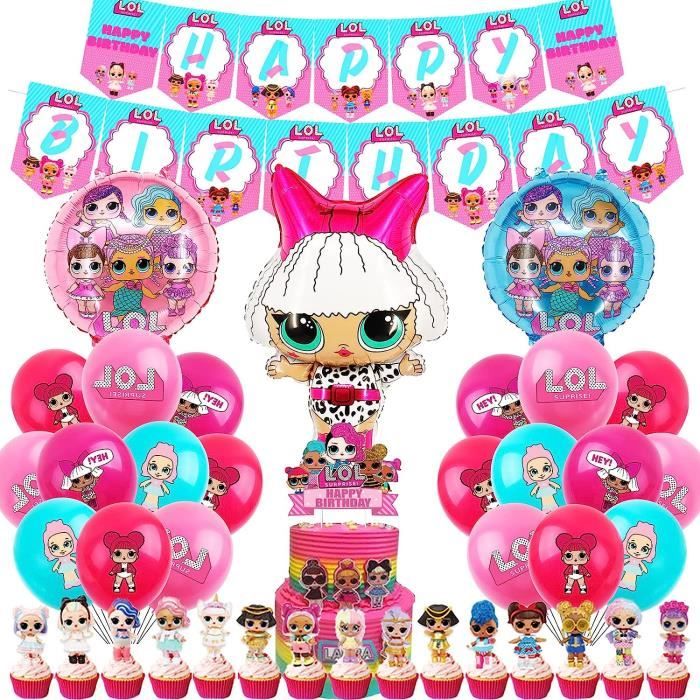 Decoration Anniversaire Lol Fille Set 40 Pcs, Ballon Lol Party Anniversaire Décorations Pour
