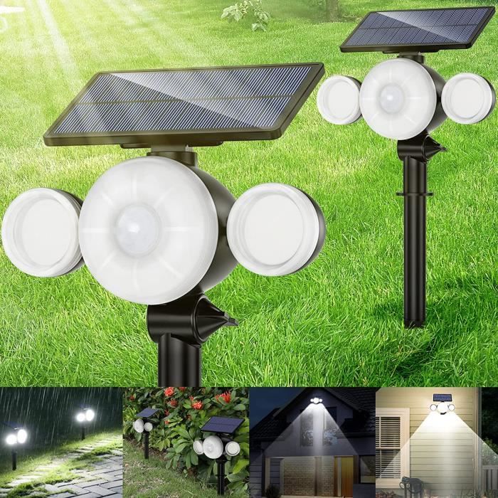 Lot de 3 Lampes Solaires Étanches 4 LED - TECH DISCOUNT - Lampe de Jardin -  IP65 - Noir - Cdiscount Maison