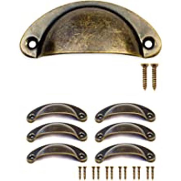Lot De 4 Poignées De Tiroir Fuxxer - Œillets En Fer, Finition Bronze Antique, 37 Mm - Idéales Pour Meubles Vintage Et Restauration