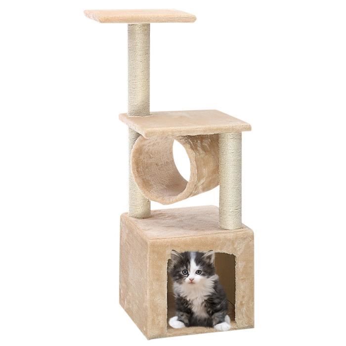 Arbre A Chat Griffoir Messages Animaux 30 X 30 X 90 Cm Jouet De Sauter Pour Chat Colonne En Sisal Beige Achat Vente Arbre A Chat Arbre A Chat Cdiscount