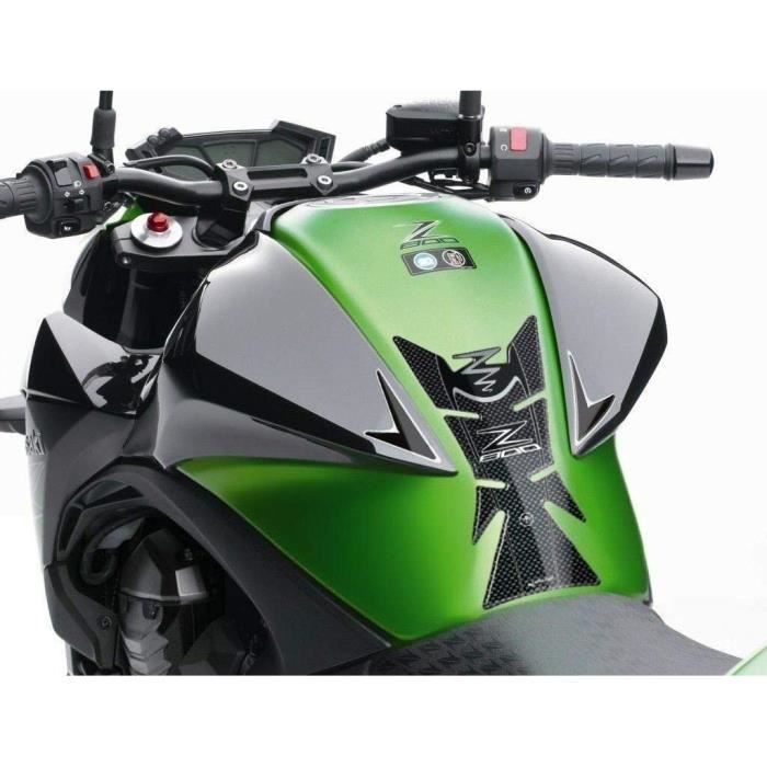 décalcomanies dautocollant de couverture de tampon de bouchon de réservoir de gaz de moto en Fiber de carbone pour Z900 Z650 17-18 Qiilu Autocollant de réservoir de moto