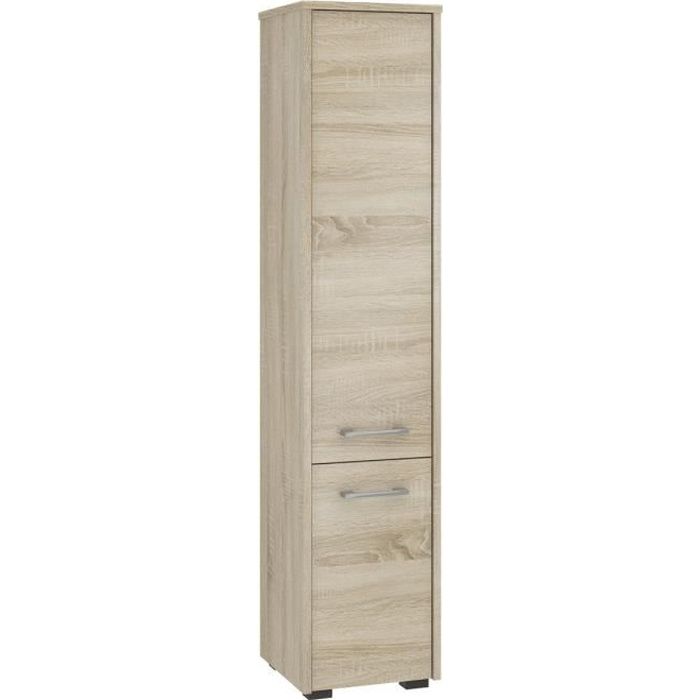 Colonne armoire pour meuble de salle de bain-Alain Couleur: Chêne clair  Hauteur 210 Largeur 80 Profondeur 45
