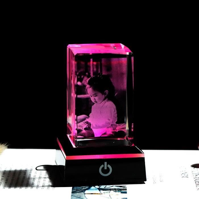 Avec LED noire - Cadres Photo personnalisés, gravure Laser en cristal ...