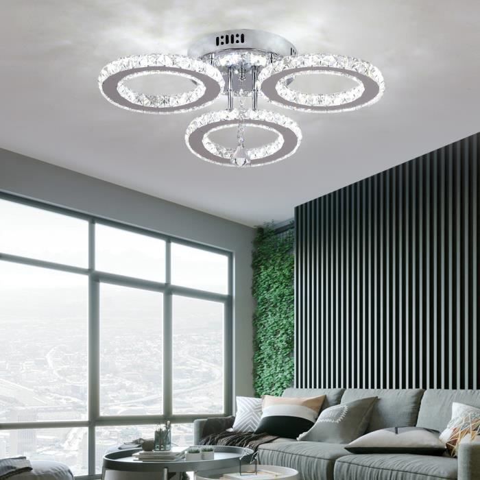 Plafonnier LED Cristal Blanc Froid - Encastré Moderne - Pour Cuisine, Salle De Bain