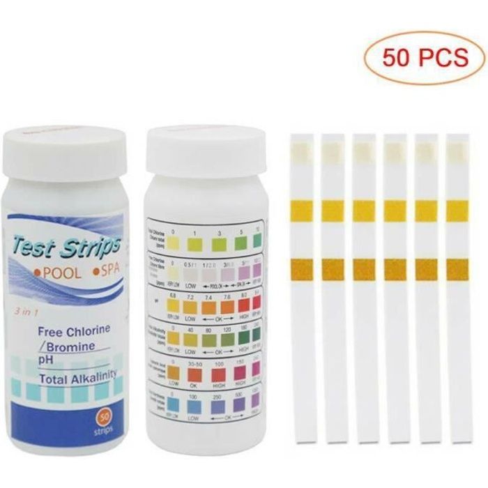 Aquarium,50-100PC 3 en 1 Chlore Dip Bandelettes de Test D'eau Baignoire Piscine PH Testeur Outils - Type 100PCS (2 Bottles)