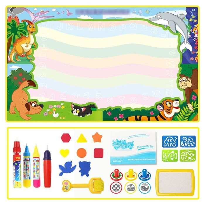 Tapis de dessin - New T - 100x80cm - Jouet éducatif - Dessin à l'eau magique - Non toxique Tapis de dessin - New T - 100x80cm - Jouet éducatif - Dessin à l'eau magique - Non toxique