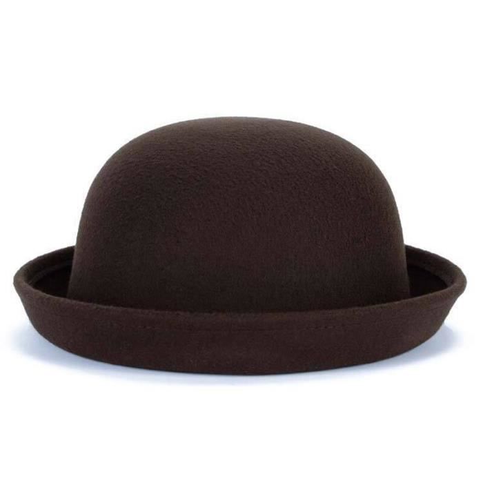 TRENDY Mélange Laine Feutre Chapeau melon Fedora Hat Cap Vintage Printemps chapeaux casquettes pour femme TRENDY Mélange Laine Feutre Chapeau melon Fedora Hat Cap Vintage Printemps chapeaux casquettes pour femme