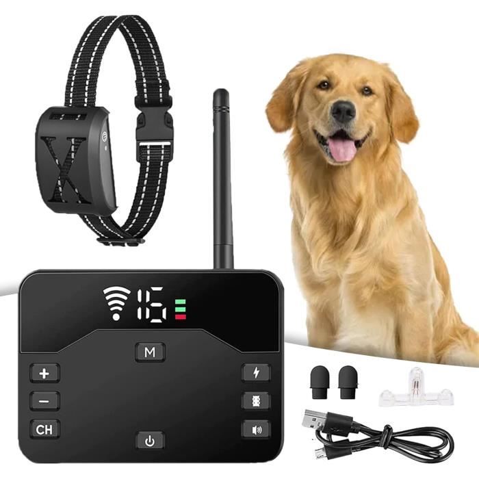 Collier anti fugue chien sans fil One Commande à distance Résistant à l'eau et à la poussière Réglable en plusieurs position