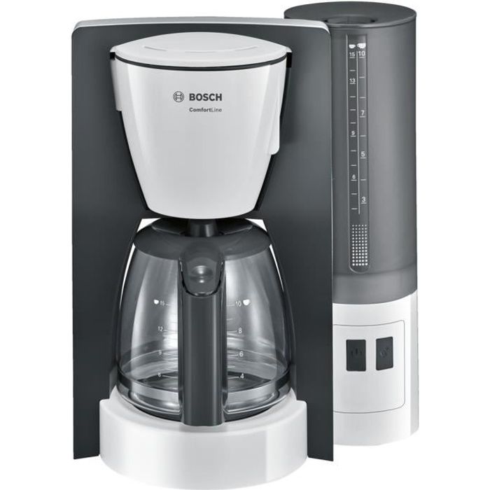 Cafetière filtre BOSCH TKA6A041 - Blanc - 1200W - 1,25L - Aroma+ - EasyDescale 3