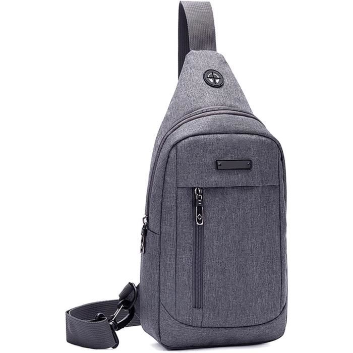 La couleur noire Petit sac de poitrine tendance pour hommes, sacoche de