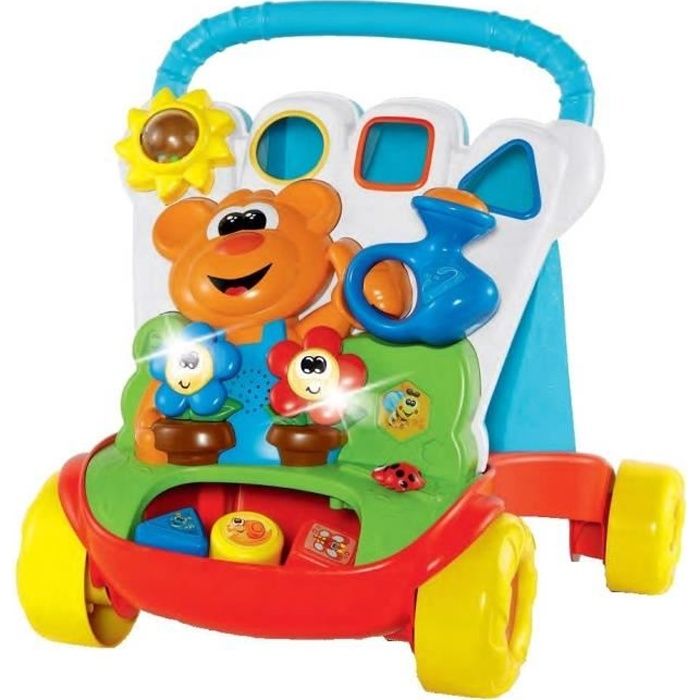 Porteur bébé « voiture rouge » avec musique et lumière, canne parentale,  volant sonore - Cdiscount Jeux - Jouets