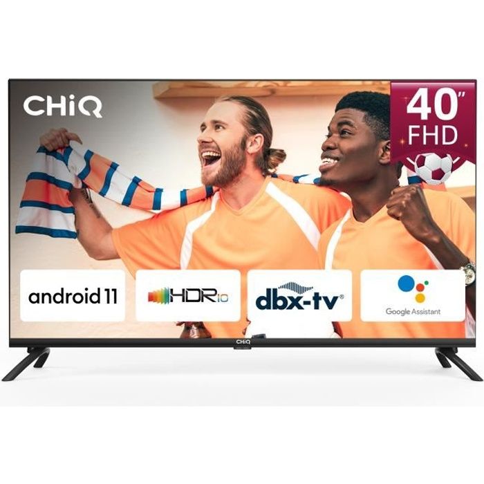 CHIQ L40G7L 40 Pouces(100cm) 2K FHD Frameless Android TV 11, HDR, DBX-TV,  Smart TV, Netflix/Prime Video/, 2.4/5G Wi-FI, Bluetooth, Chromecast