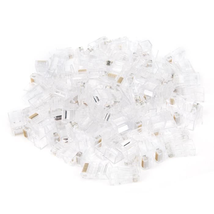 100 Connecteurs RJ45 Blindés CAT6 - En Métal, Plug And Play - Pour Réseau Domestique, Bureau, Local Commercial - 4