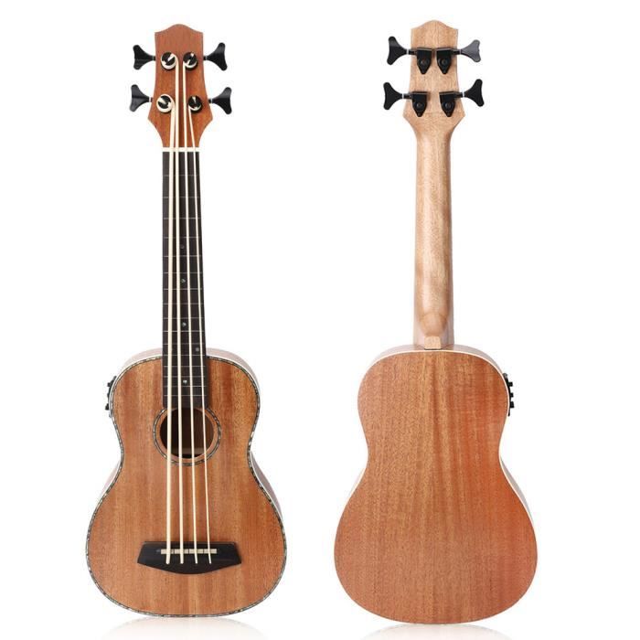 Dilwe Ukulélé 30 pouces 30 pouces Mini guitare électrique basse pleine