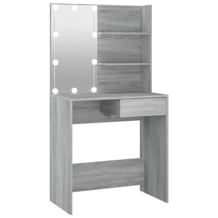 Coiffeuse Avec Miroir – Chêne Sonoma – 74,5x40x141 Cm – Neuve