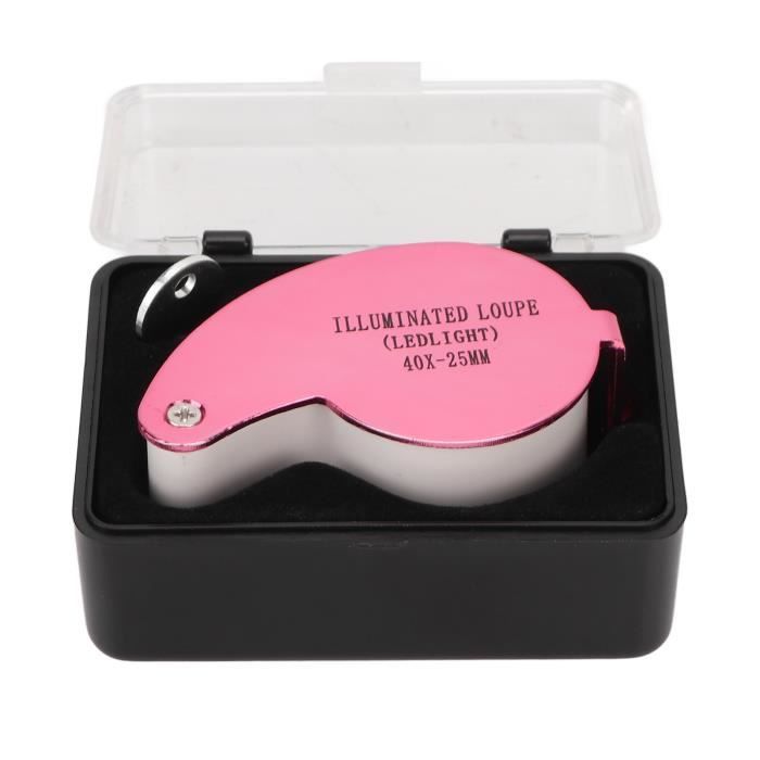Loupe Bijoutier,40X Loupe Pliable en métal avec UV et LED Lumineuses Loupe Bijoutier,40X Loupe Pliable en métal avec UV et LED Lumineuses