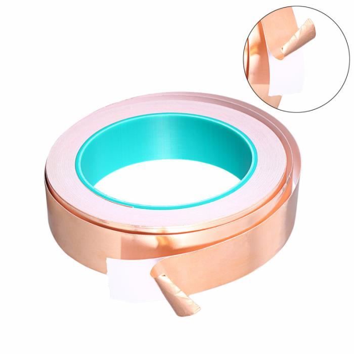 RUBAN EN FEUILLE DE CUIVRE AVEC ADHÉSIF CONDUCTEUR Double visage Pour Vitrail ruban adhesif