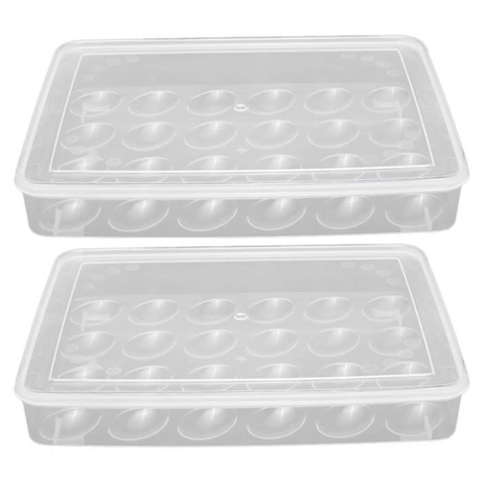2 Boîtes De Rangement Œufs Plastique 24 Grilles - Portable Pour Pique-Nique Et Barbecue