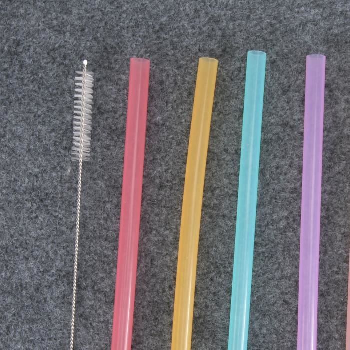 4 Brosses De Nettoyage Pour Pailles En Silicone - 24cm Long, 6mm Et 8mm | Réutilisables, Sans BPA