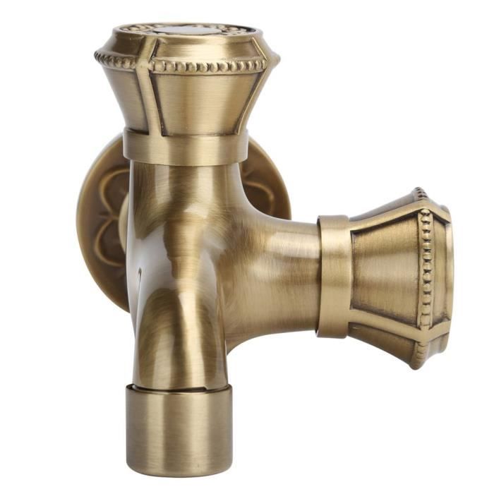 Robinet Mural Style Ancien – Laiton Noir, Pour Machine à Laver Ou Bassin